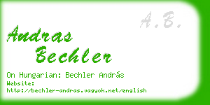andras bechler business card